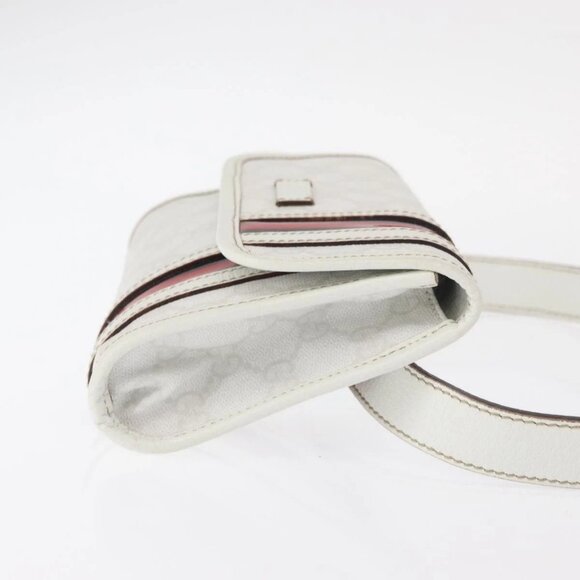 GUCCI GG Supreme Sherry Line Waist bag PVC White Gold 152597 Auth fm4959 - Picture 5 of 16